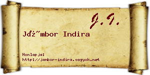Jámbor Indira névjegykártya